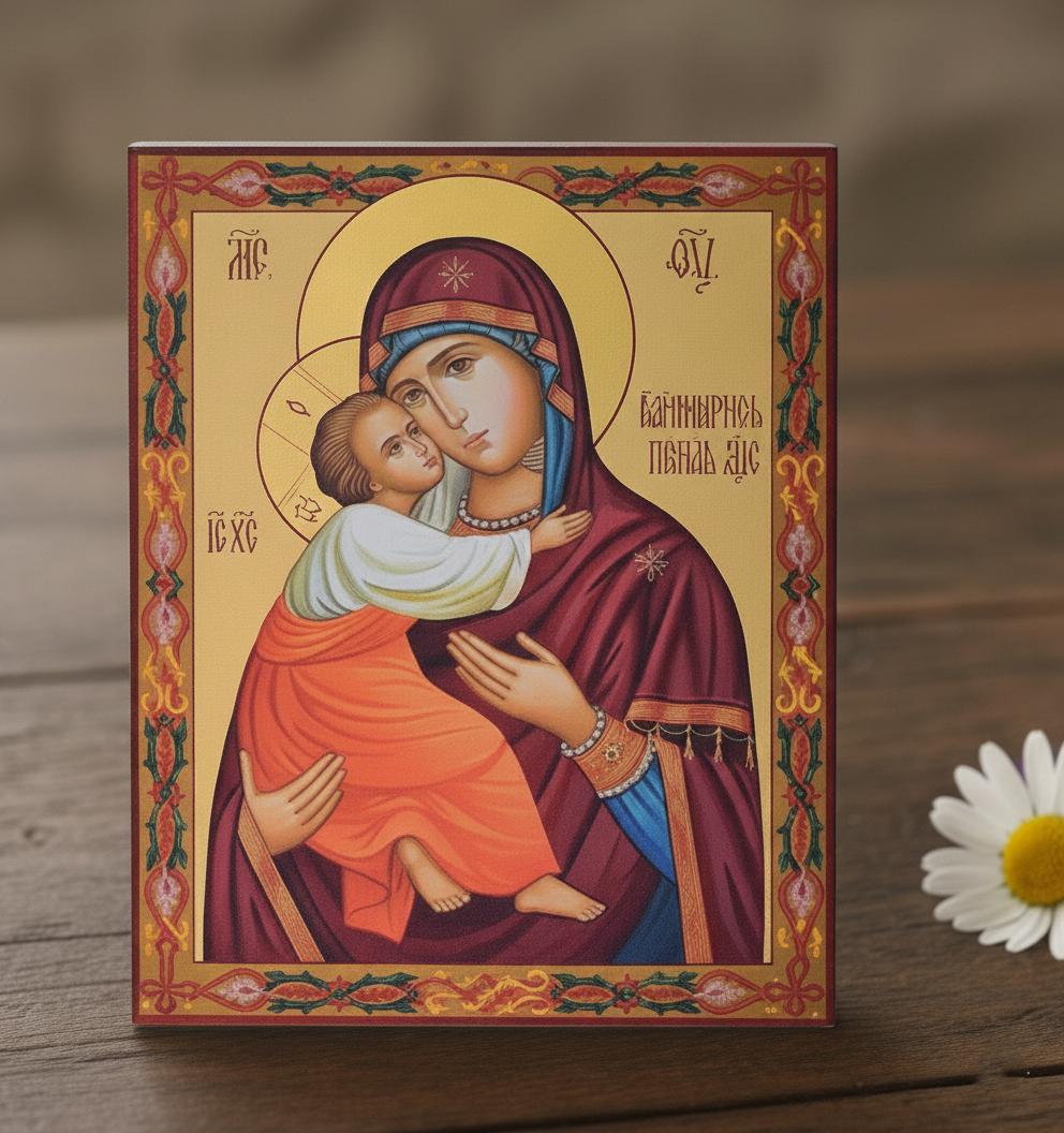 Vladimir Mother Of God Orthodox Icon Wooden Icon , Christian Decor, Prayer