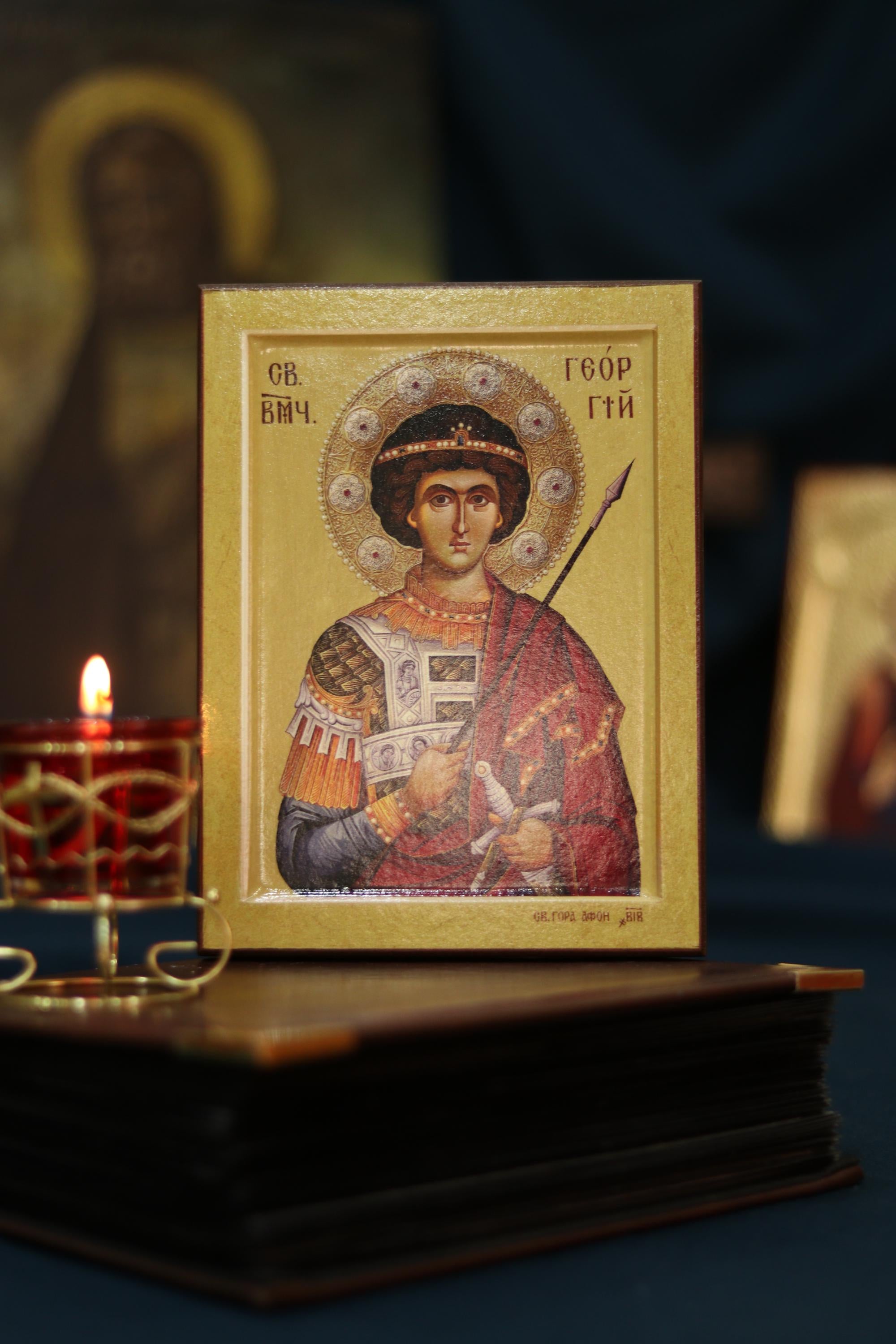 Saint Panteleimon Orthodox Icon Wooden Icon Christian Wall Art Gift