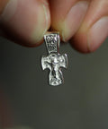 Sterling Silver Orthodox Cross Pendant | 0.67 in Tall | 1.23g | 925 Christian Crucifix Charm for Baptism & Daily Wear, greek orthodox cross