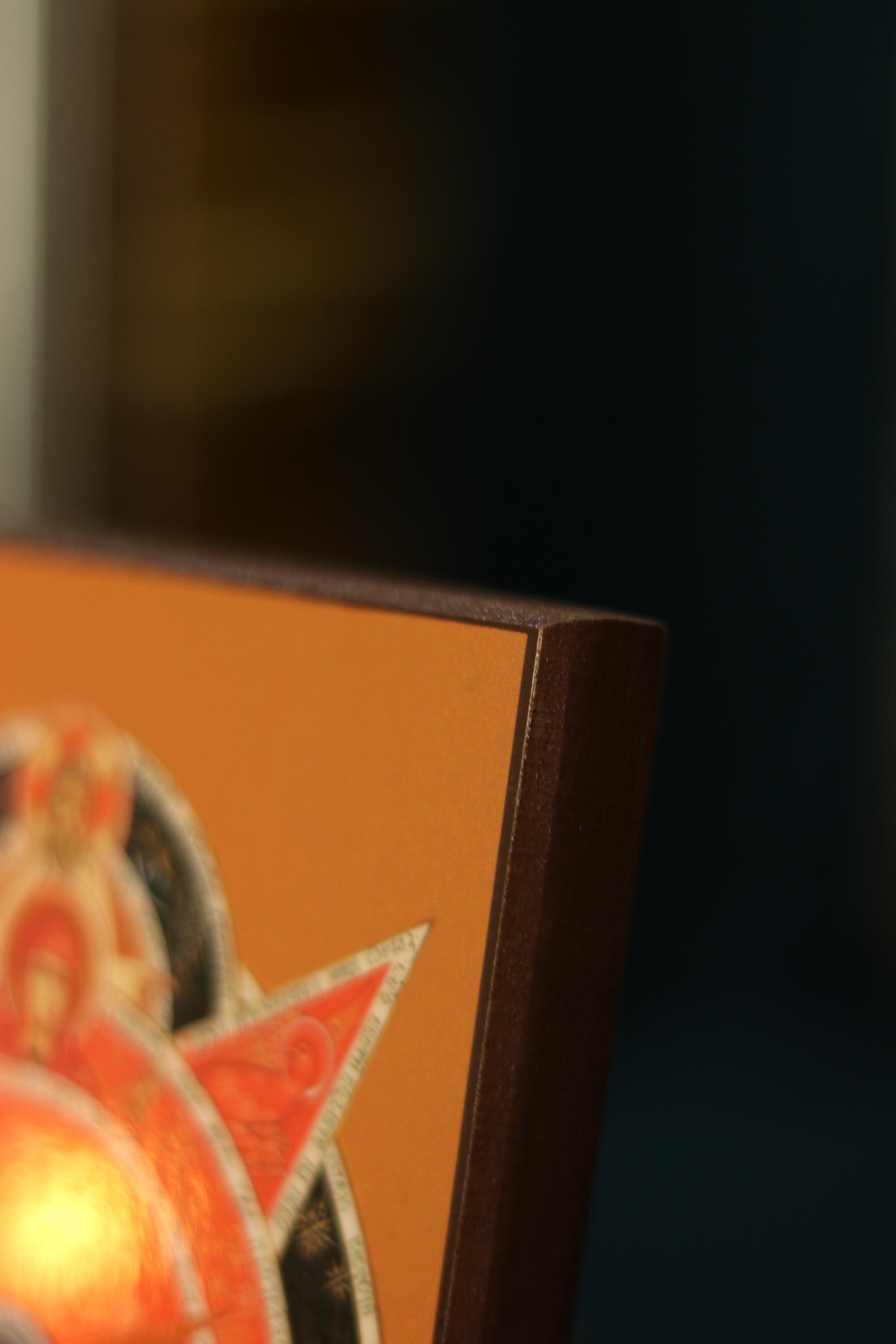 Wooden Orthodox Icon All Seeing Eye of God 7.9x5.9 inches, Christian Icon Trinity Symbol, Prayer Home Decor