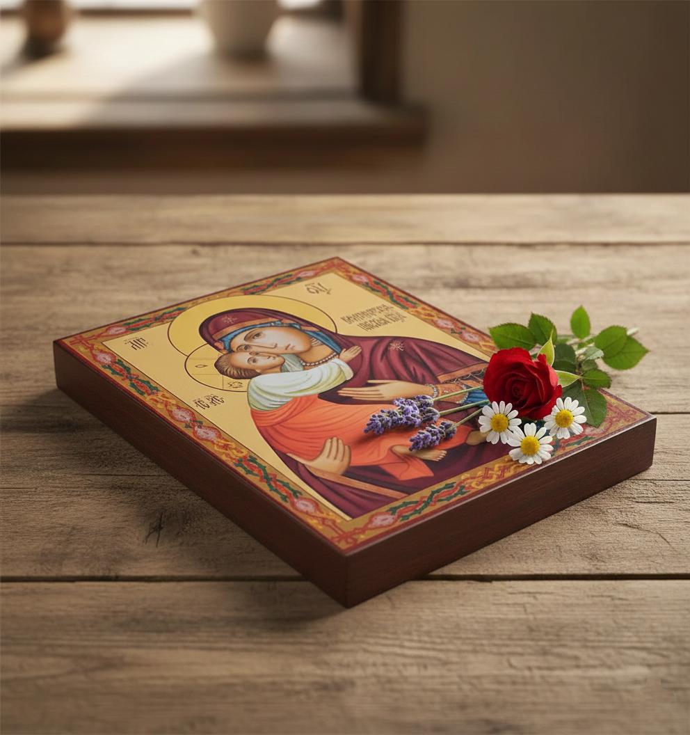 Vladimir Mother Of God Orthodox Icon Wooden Icon , Christian Decor, Prayer