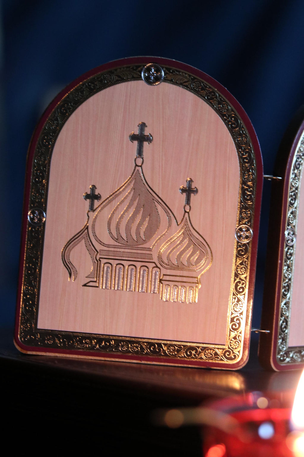 Wooden Folding Icon 4.3in, Orthodox Diptych, Virgin Mary Icon, Jesus Christ Icon, Christian Gift, Prayer Corner Decor