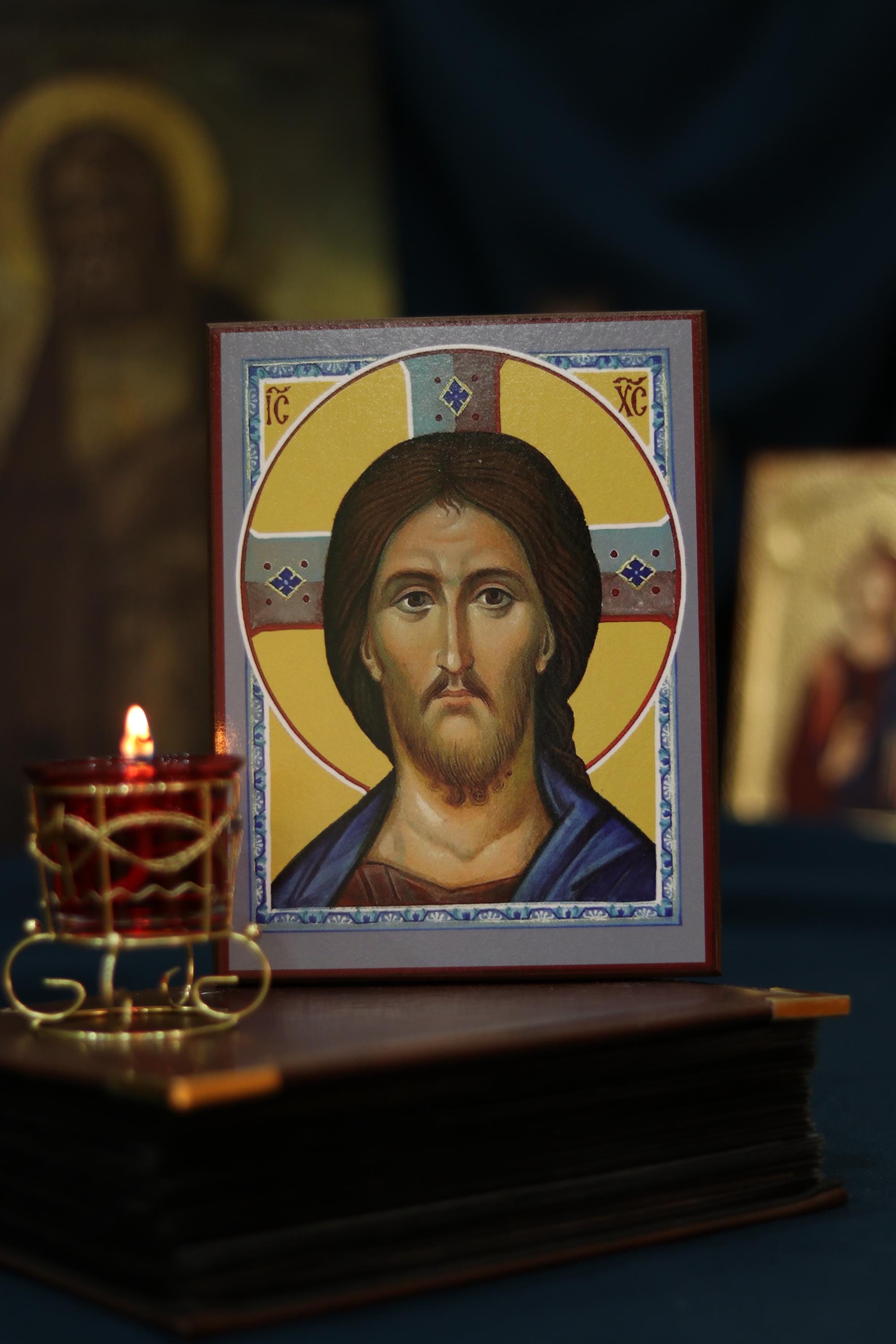 Jesus Christ Pantocrator Icon Wooden Orthodox 7.9x5.9in