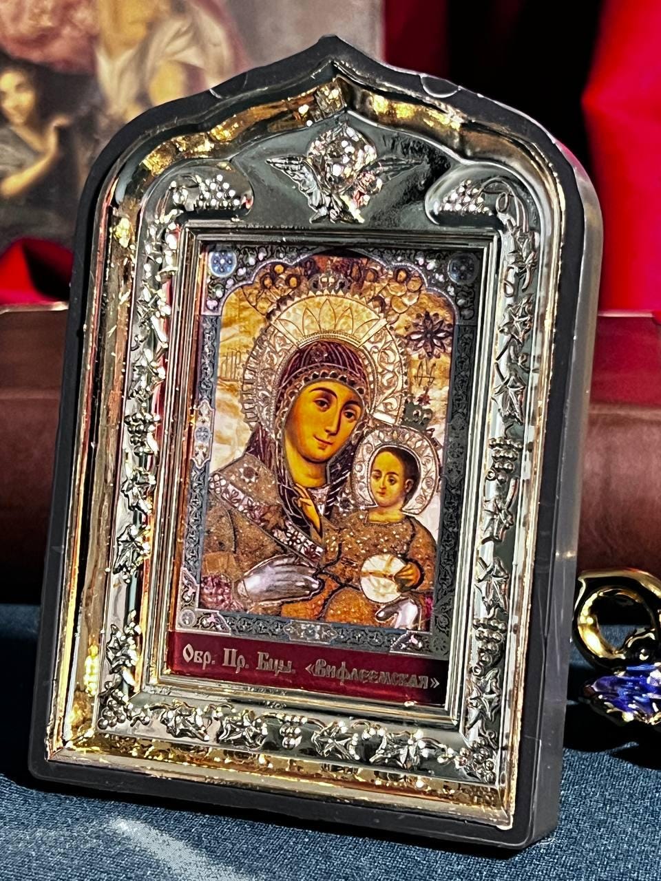 Icon of the Mother of God 10x15, Kazan icon of the Mother of God, Orthodox icon, Orthodox cross, Hanging icon, Mother of God, Virgin Mary