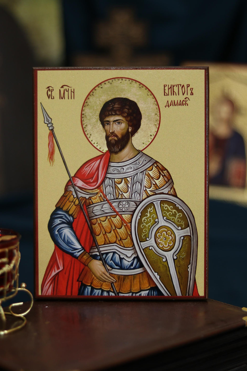 Saint Victor of Damascus Icon Orthodox Wood Icon