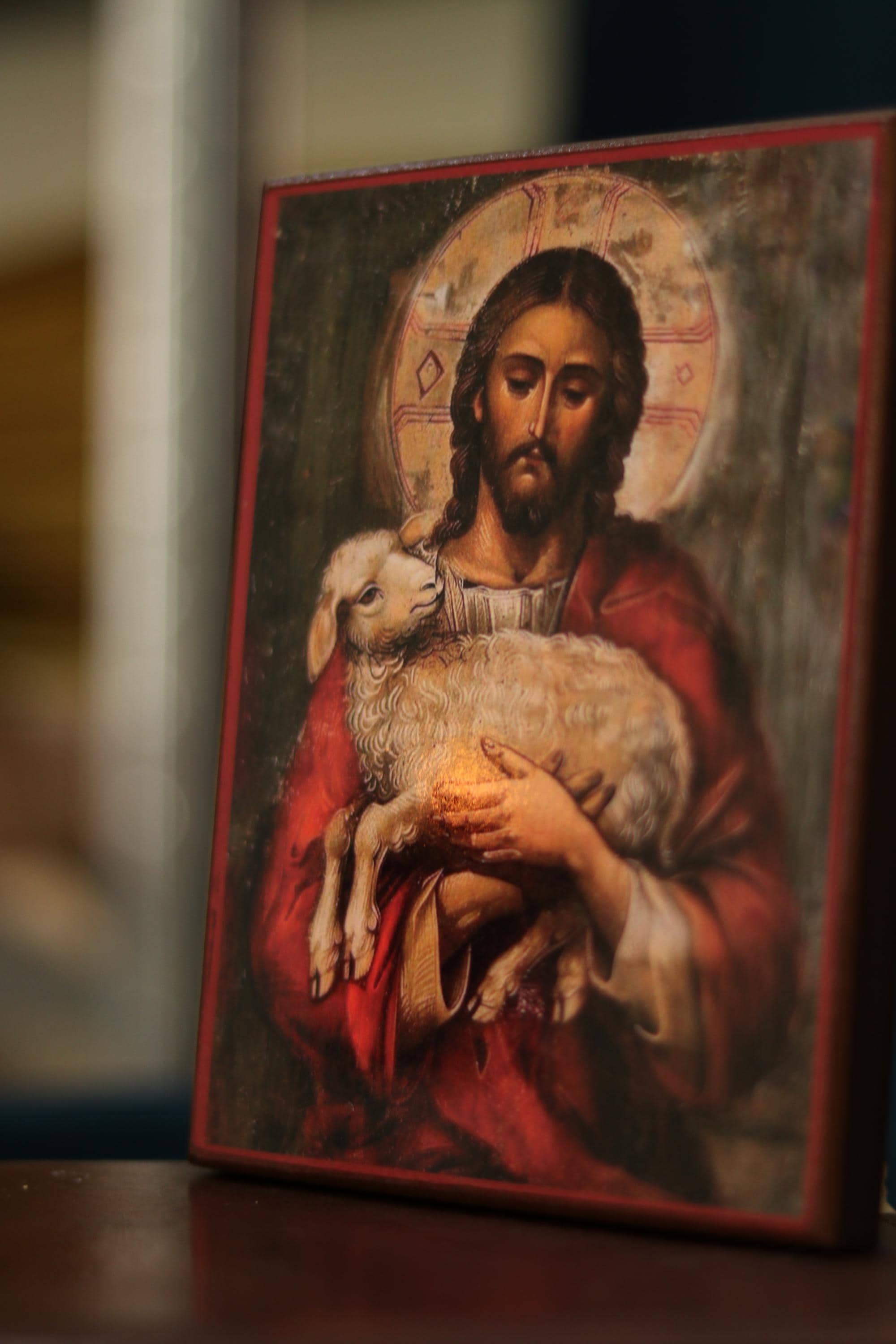 Orthodox Icon Jesus Christ Good Shepherd Wooden Icon