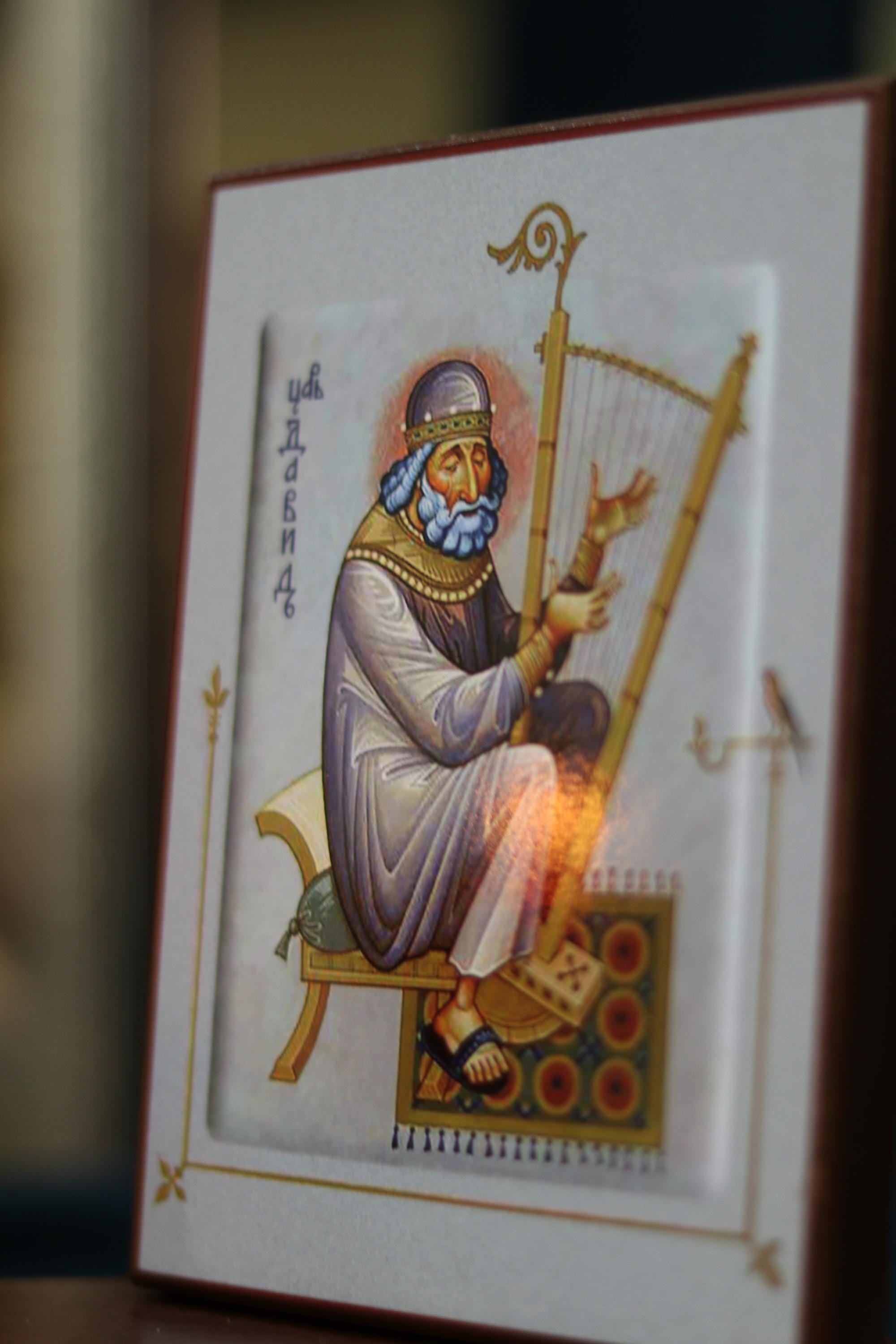 Saint David Icon on Wood Orthodox Icon 6.3in Christian Religious Decor