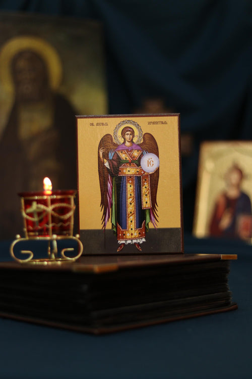 Archangel Michael Wooden Icon Orthodox Religious Plaque