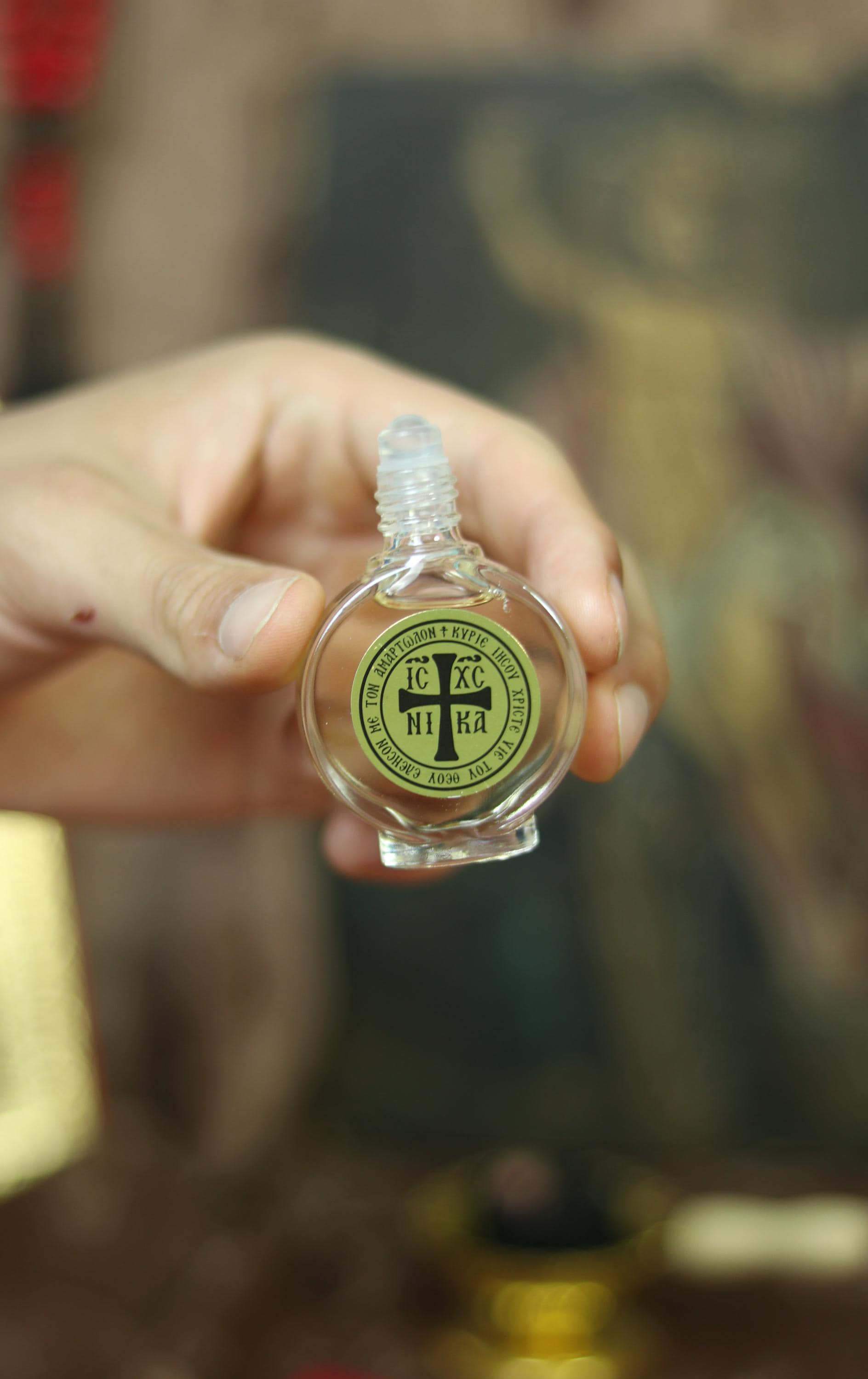 Orthodox Anointing Oil Roller Bottle, Holy Oil from Jerusalem, Prayer Oil with Cross, Christian Religious Gift, Healing Fragrance, Myrrh oil