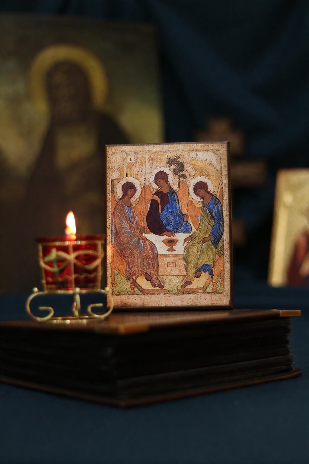 Holy Trinity Rublev Icon Wooden Icon Orthodox Icon Religious Art