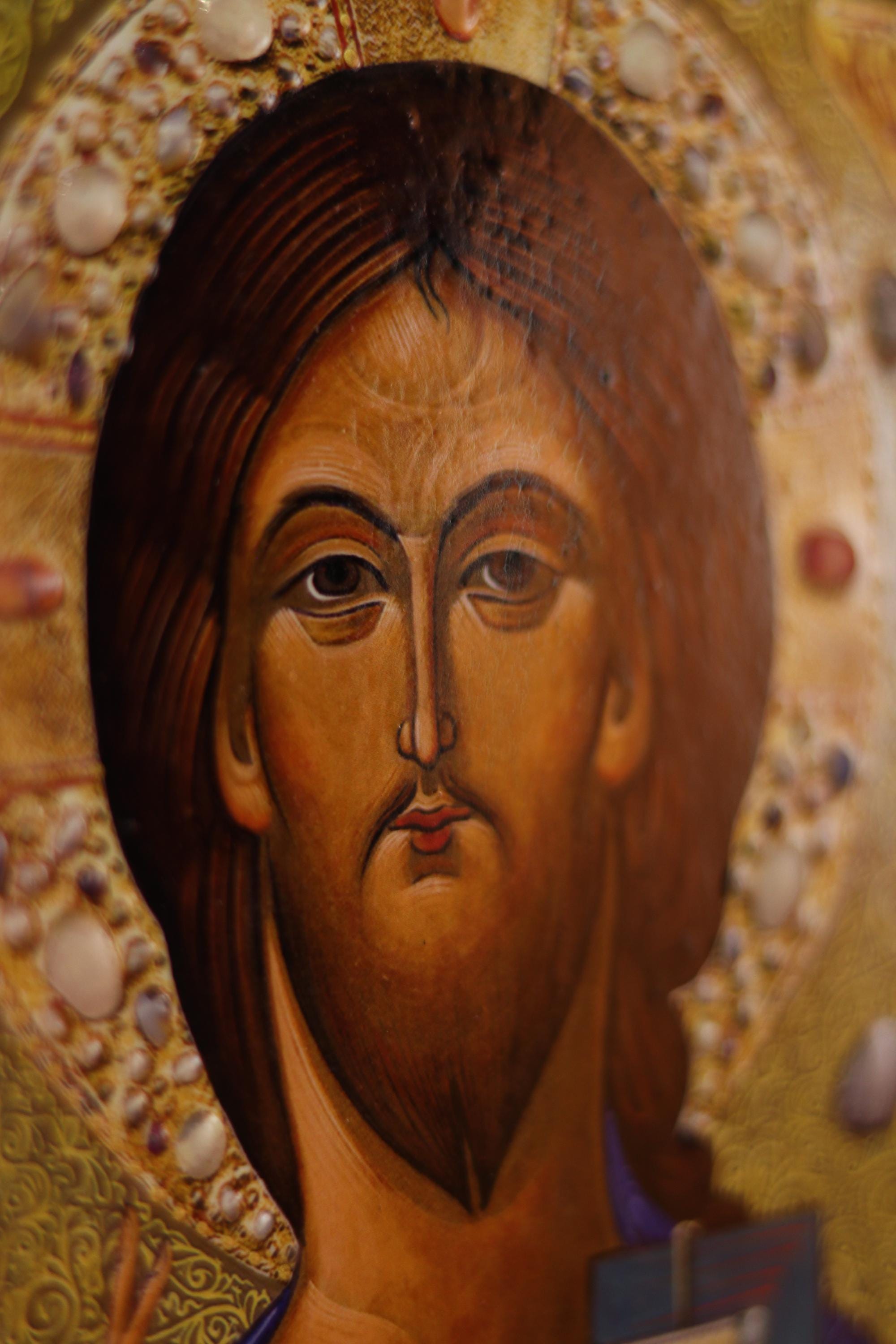 Jesus Christ Pantocrator Icon 7.9x5.9 in Orthodox Christian Wall Plaque