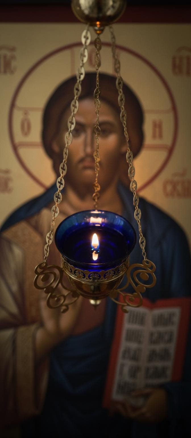 Hanging Oil Lamp, Orthodox Lampada, Church Prayer Corner Light