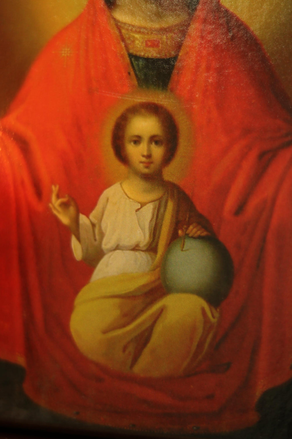 Wooden Icon Orthodox Icon, Virgin Mary Sign Icon