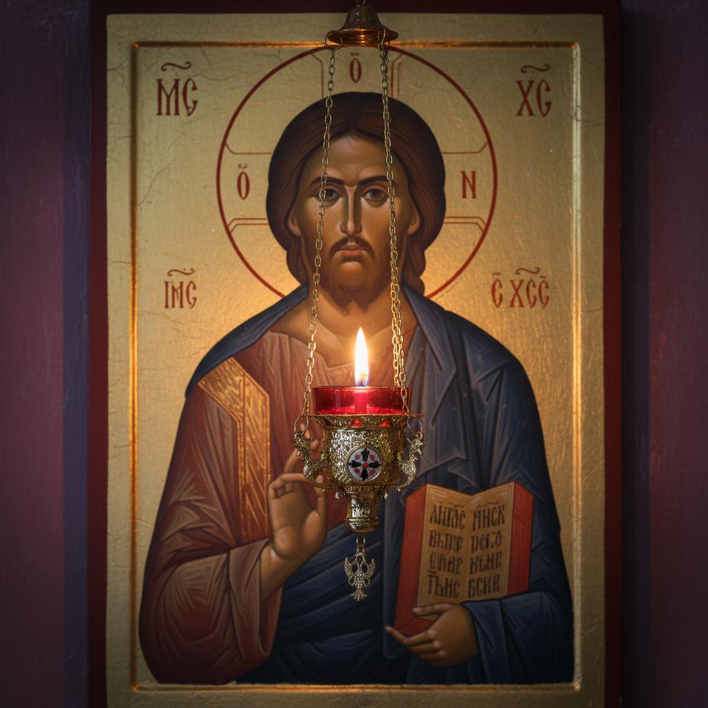 Brass Hanging Oil Lamp, Orthodox Lampada, Byzantine Church Lamp, Icon Lamp, Prayer Corner Decor, Orthodox Gift