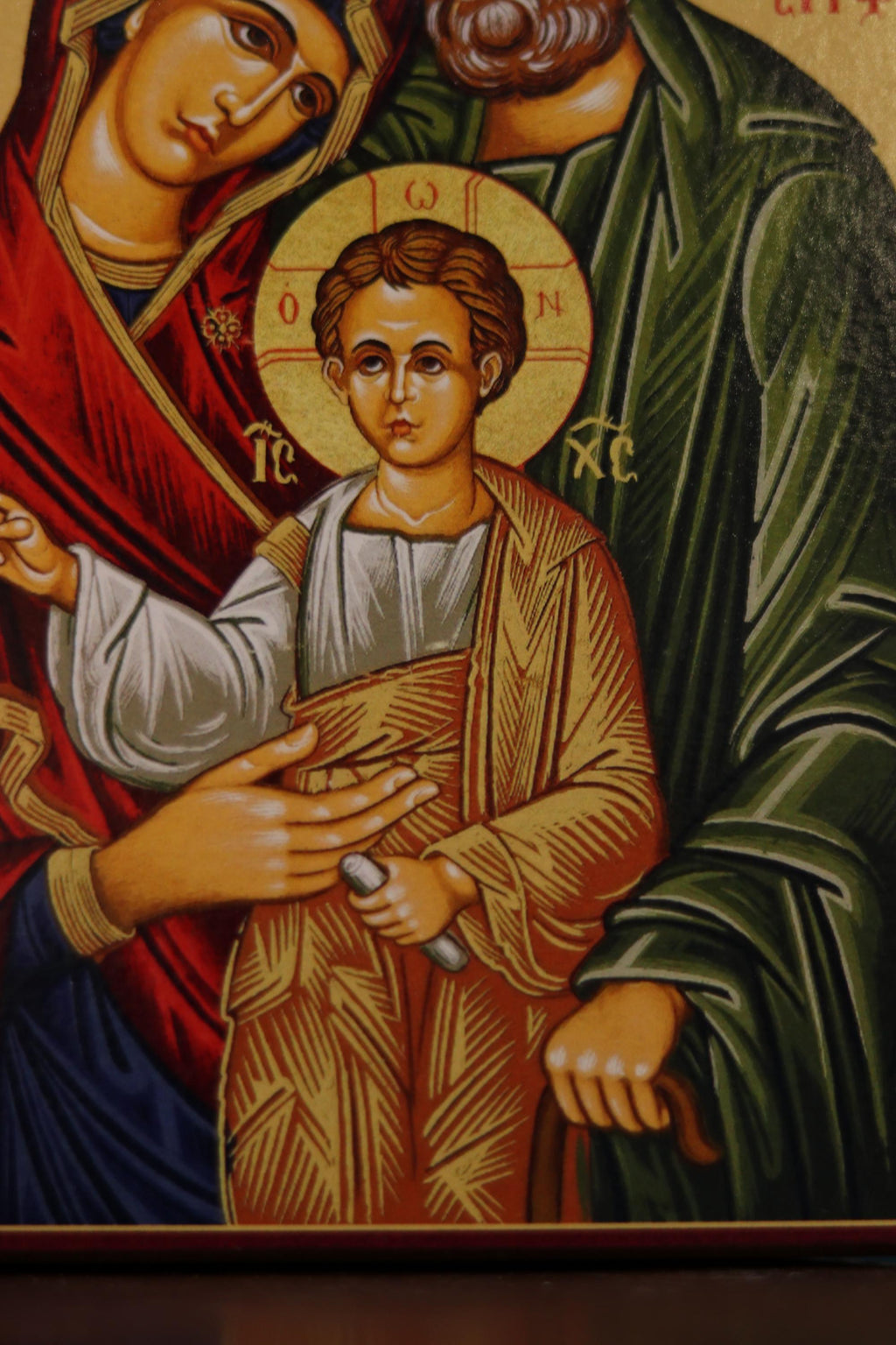 Holy Family Orthodox Icon , Christian Wall Prayer Icon Decor, Wooden Christian