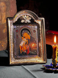 Icon of the Virgin Mary, God's mother, "Playing with the Child" icon, Orthodox icon, Orthodox christian, Christianity art, Icon 14x19 cm