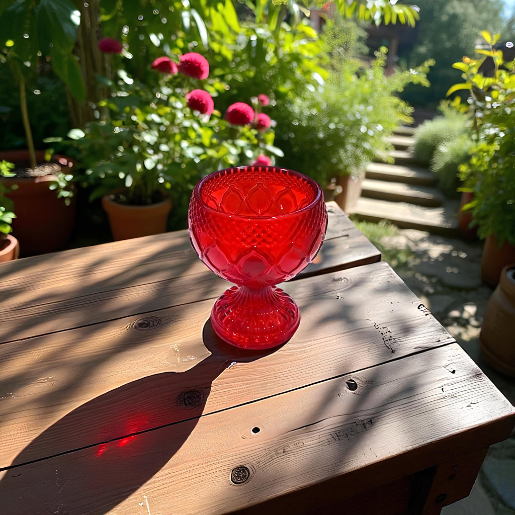 Red Glass Icon Lamp 2.55x3.93 in, Oil Lamp, Retro Lamp, Hanging Oil Lamp, Oil Candle, Vintage Oil Lamp, Orthodox Christian