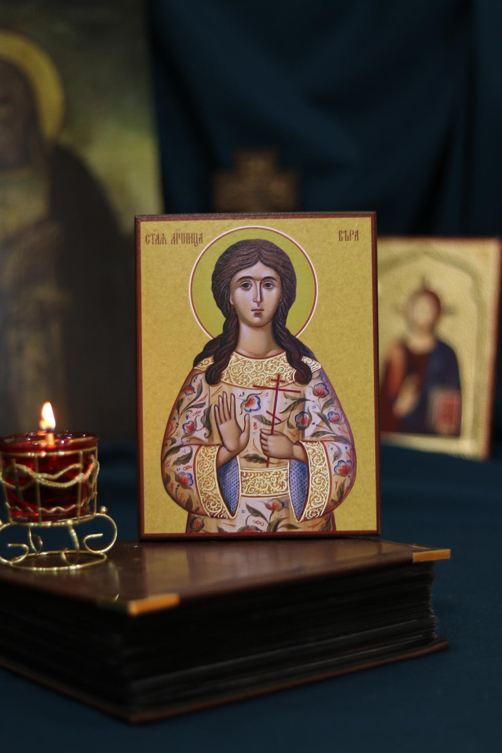 St Vera of Rome Orthodox Wooden Icon Christian Saint Wall Art Prayer Icon