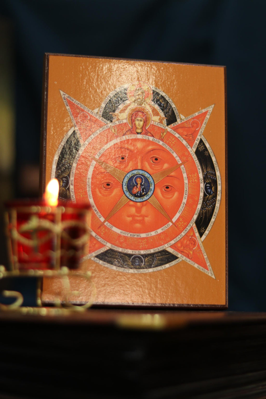 All-Seeing Eye of God Wooden Icon Orthodox Religious Art 6.3x4.7in
