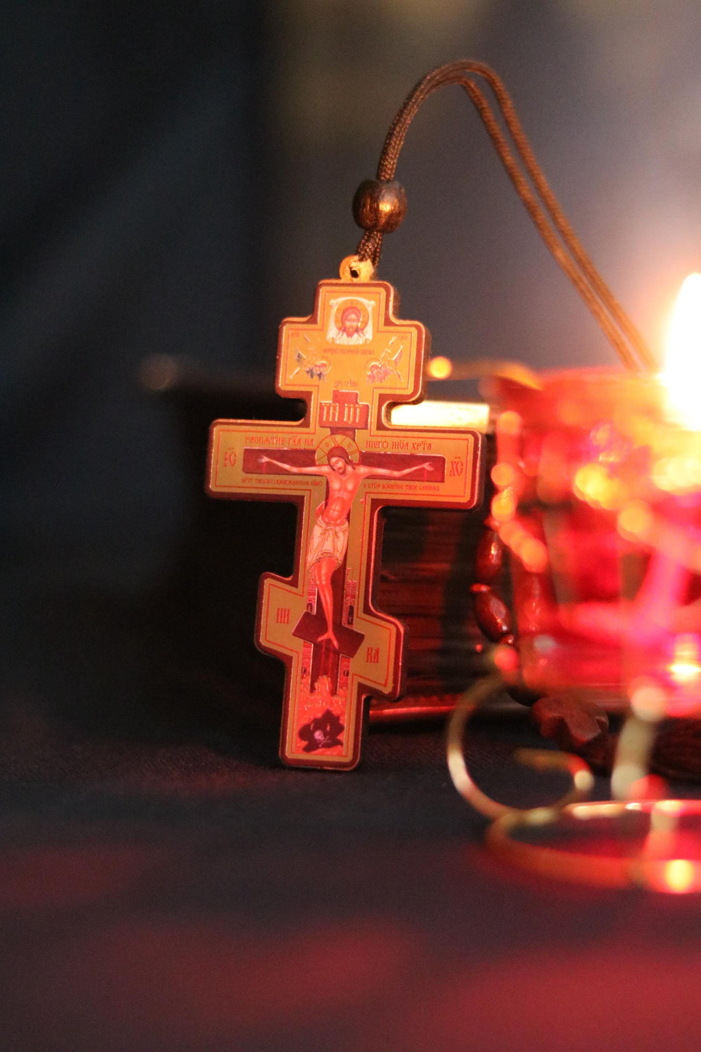 Wooden Orthodox Cross 3.5in, Crucifix Pendant, Jesus Christ Cross, Christian Necklace