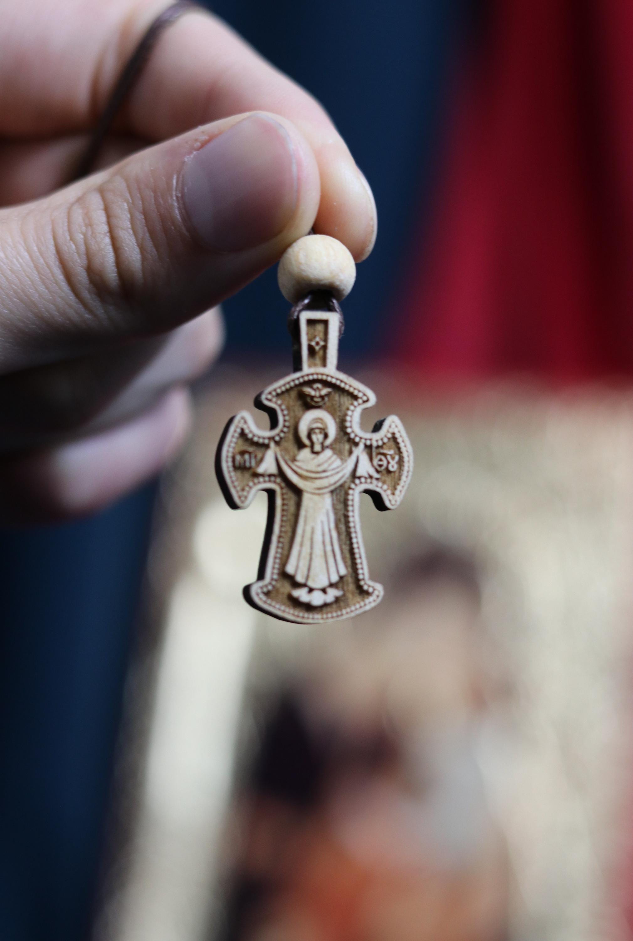Wooden Orthodox cross, Wooden cross, Orthodox pendant, Christian cross, Jesus crucifix, Wlessed cross, Orthodox necklace, Eastern Orthodox
