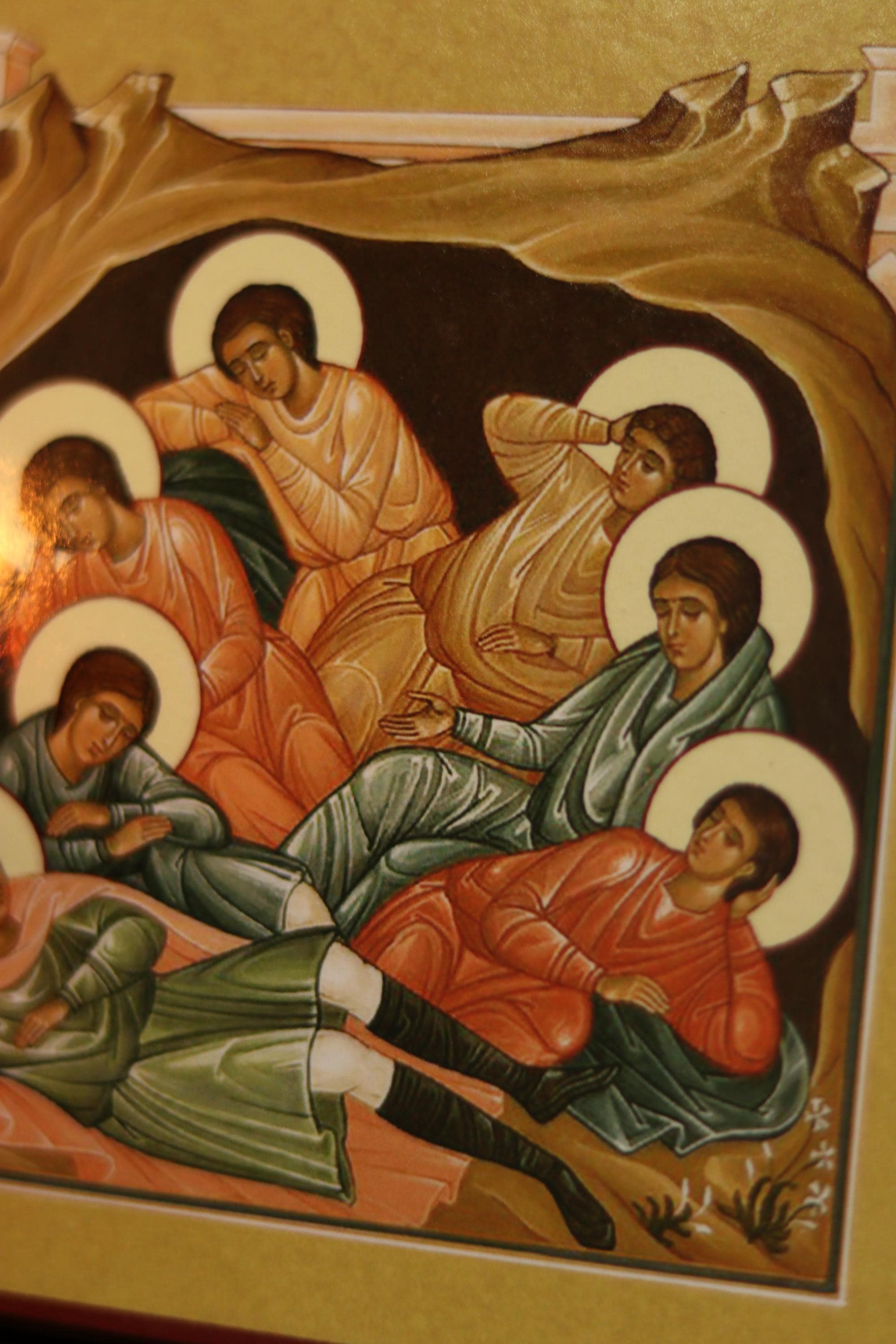 Orthodox Wooden Icon ., Seven Sleepers of Ephesus