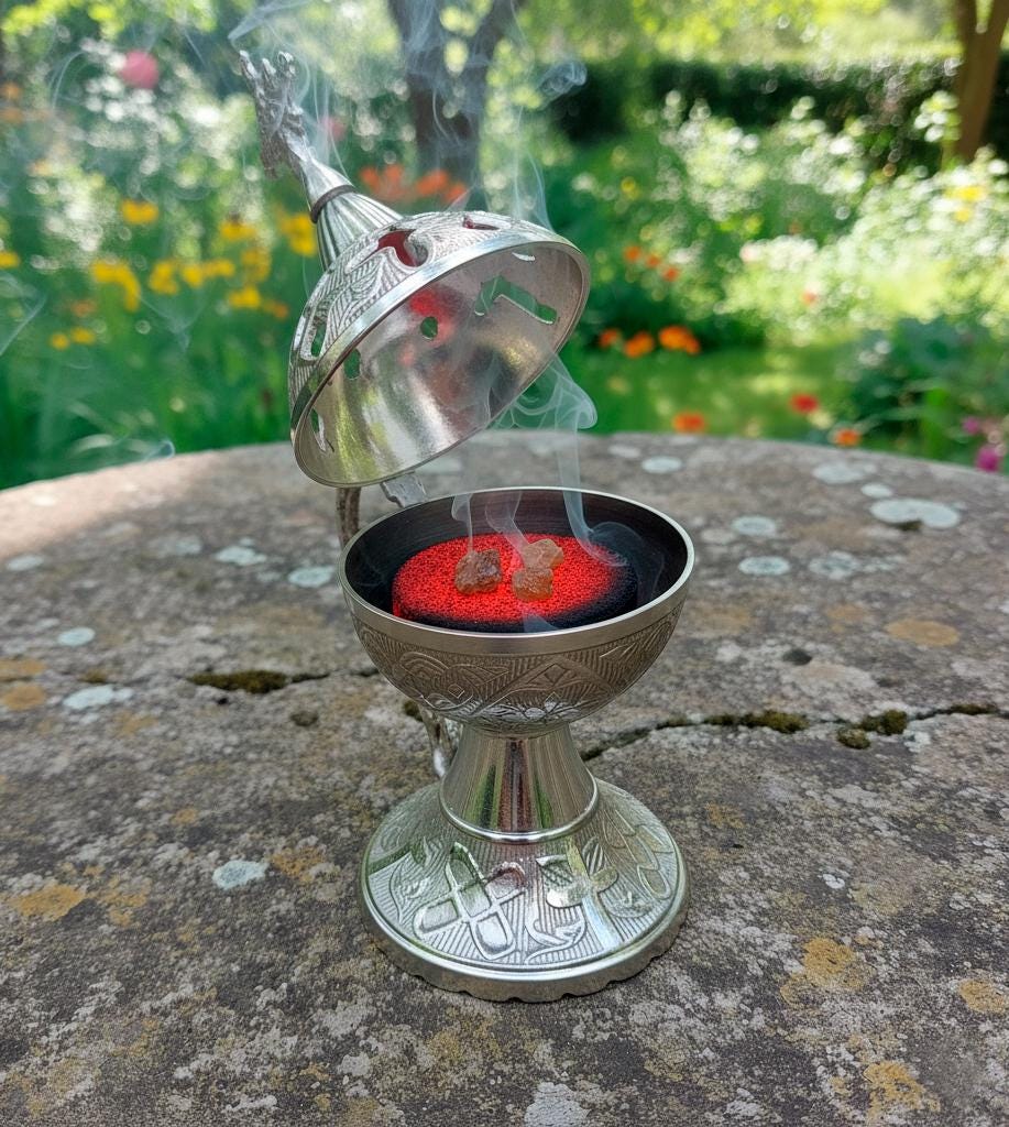 Orthodox Incense Set with Burner | 3 Types of Natural Frankincense (50g) + 6 Charcoal Tablets | Religious Gift