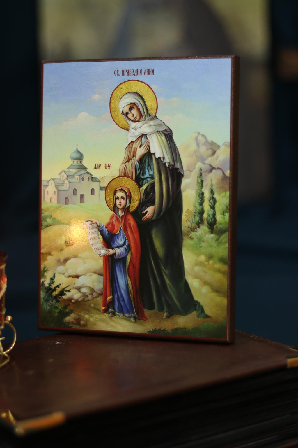 Righteous Saint Anna Icon Orthodox Wooden Icon Christian Wall Decor