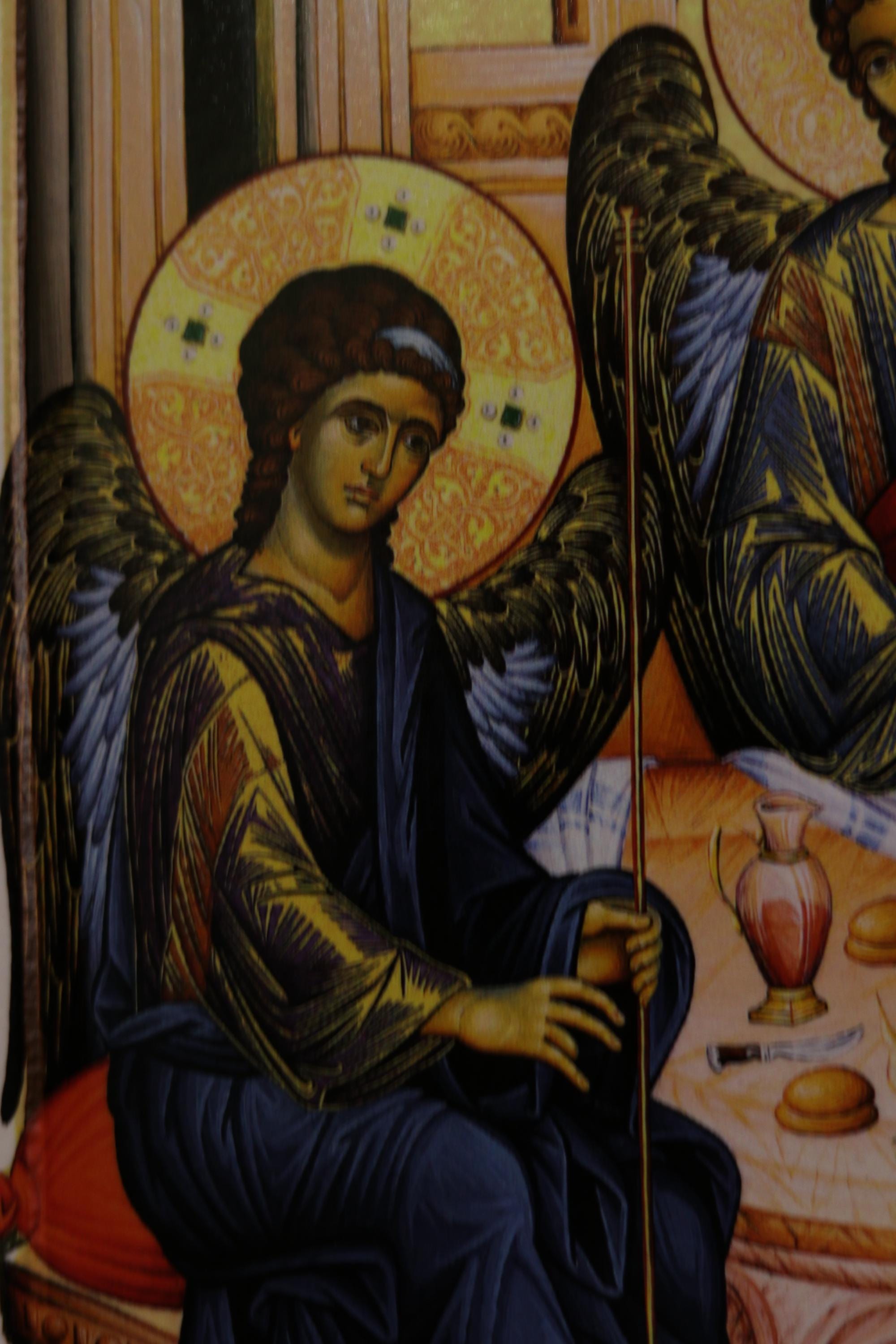 Holy Trinity Orthodox Wooden Icon Christian Wall Art Prayer Icon