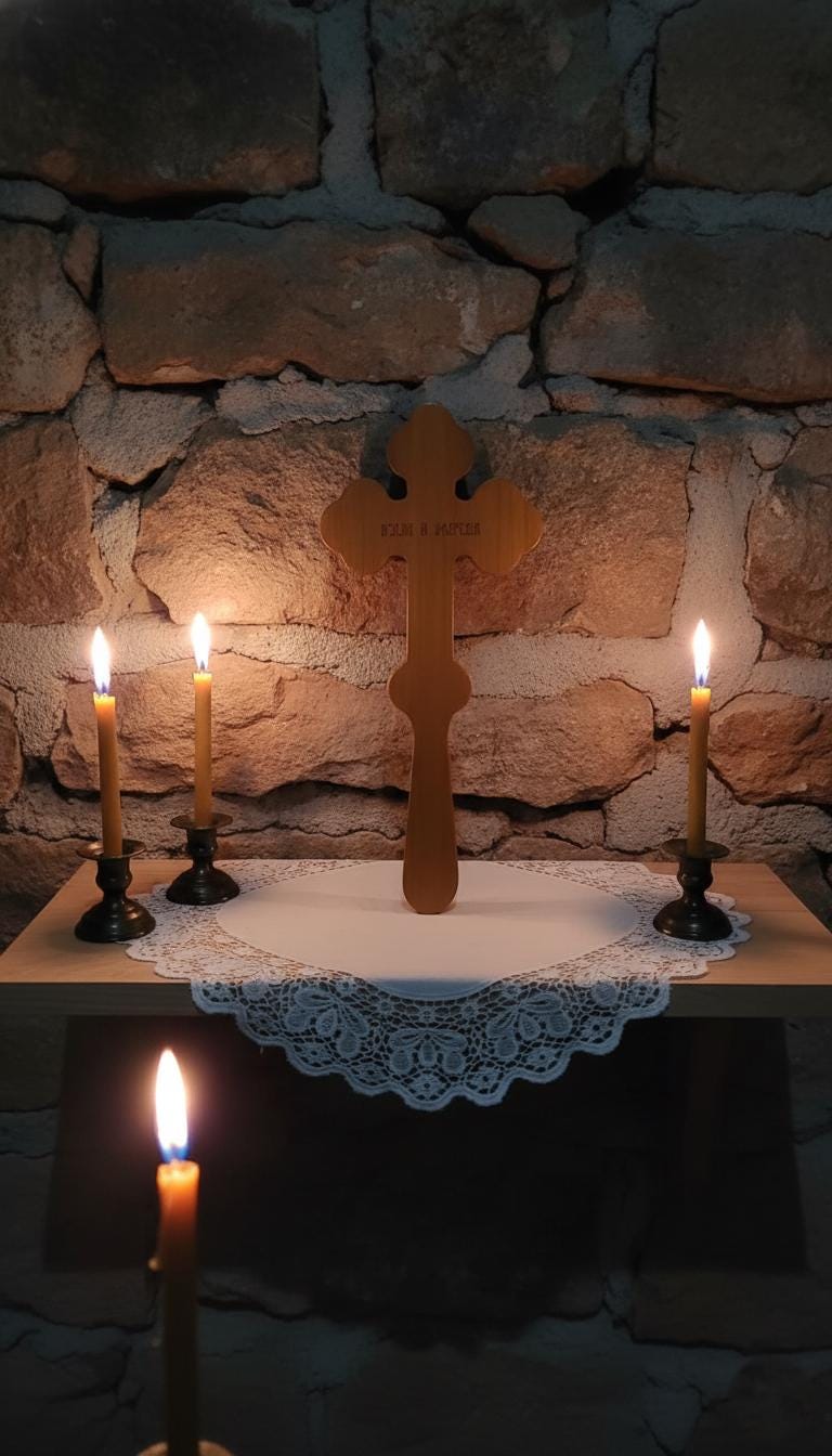 Orthodox Wooden Crucifix, Handcrafted Beech Wood Cross