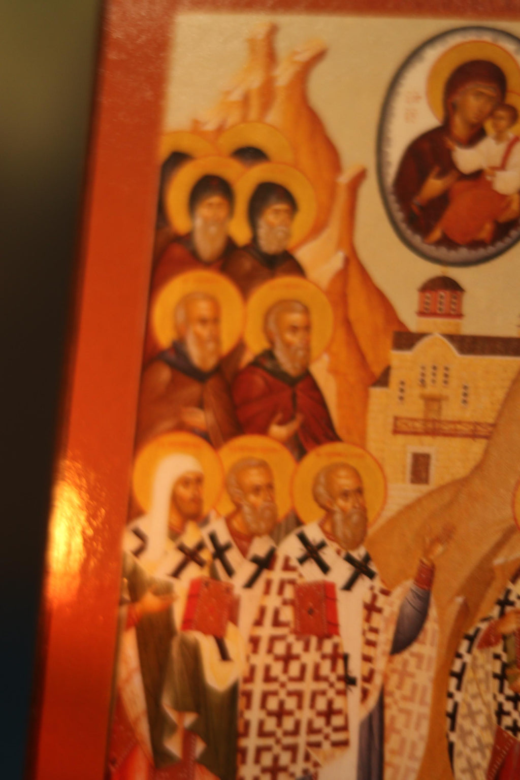 Orthodox Wooden Icon ches Icon, Synaxis of Zverynets Monks