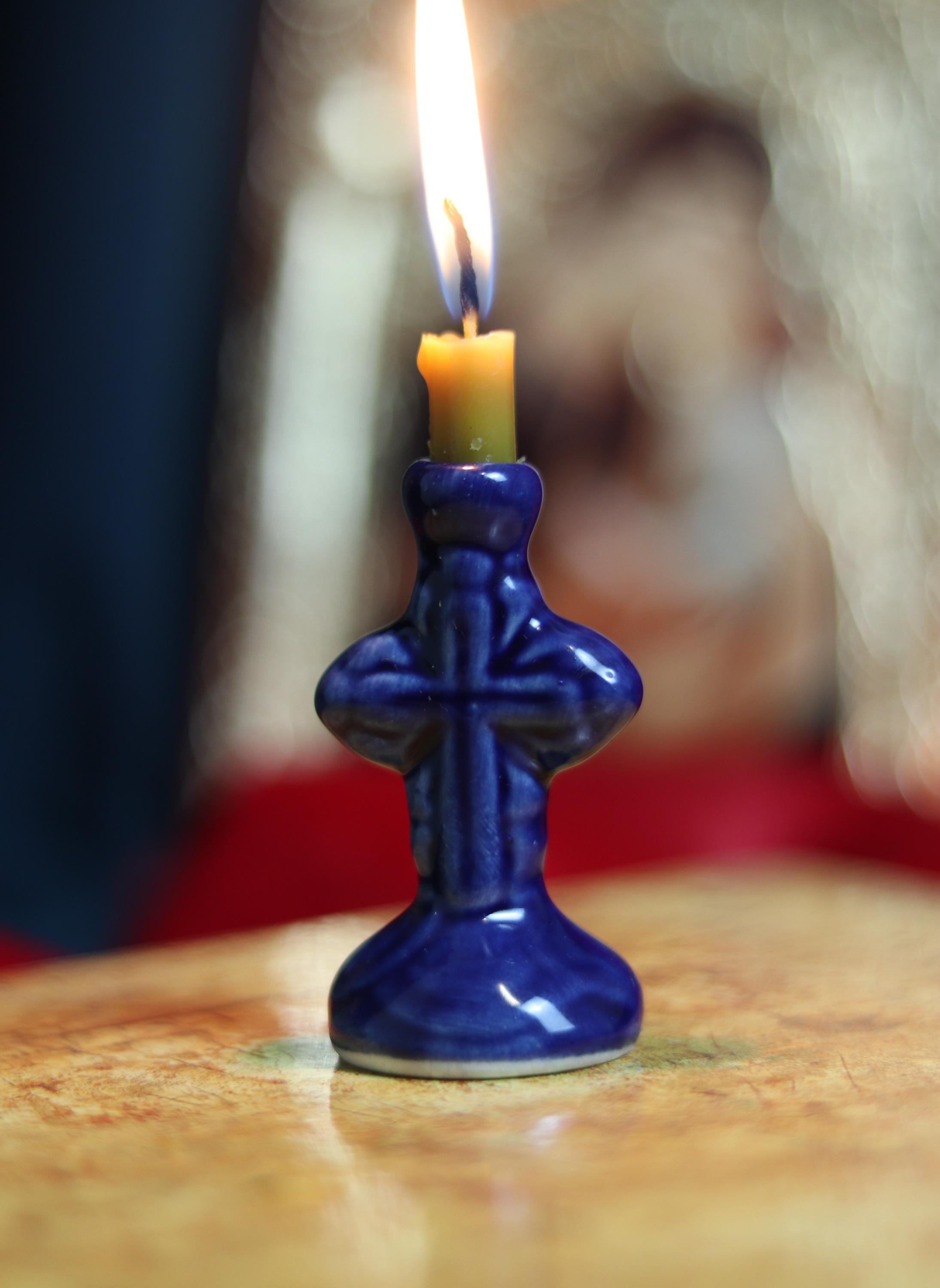 Orthodox candlestick, Ceramic candlestick, Orthodox icon, Orthodox cross, Small candlestick, Retro candlestick, Gift candlestick.