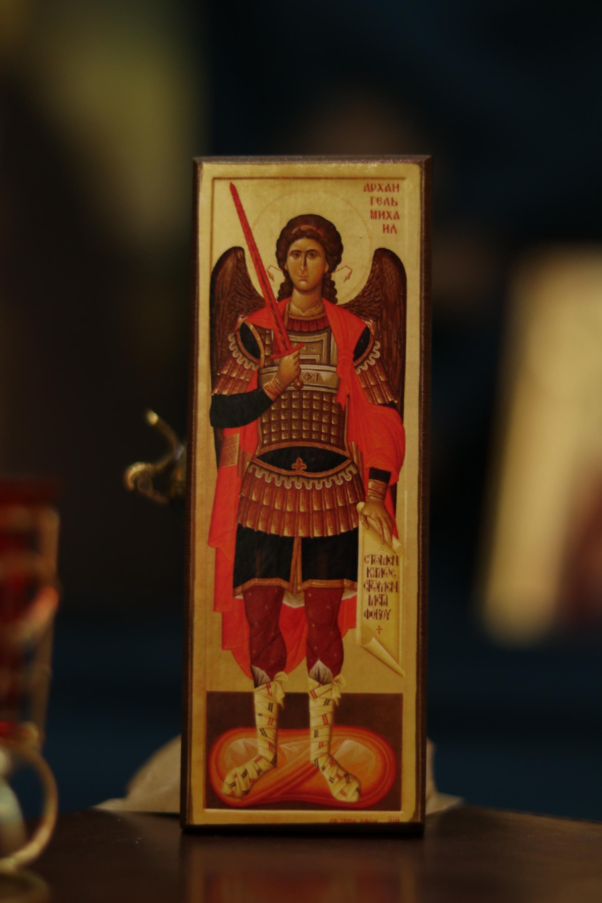 Archangel Michael Full Body Icon Wooden Orthodox Icon 7.9x3.9in Art