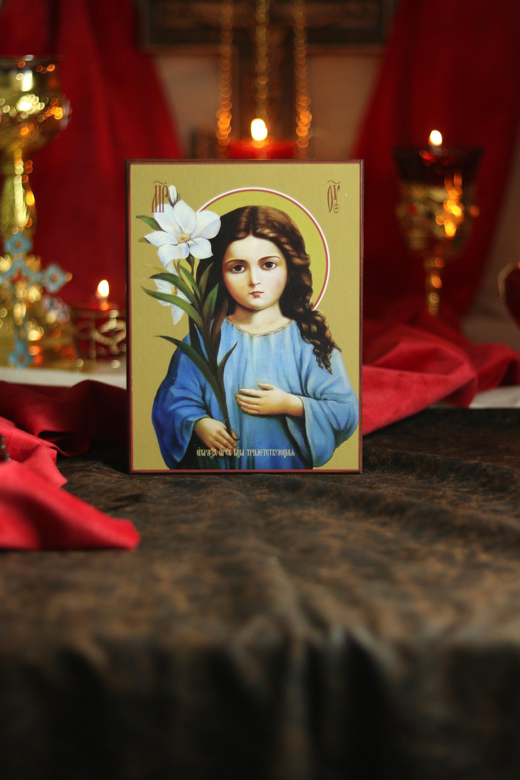 Three-Year-Old Theotokos Icon, Wooden Icon Orthodox Icon