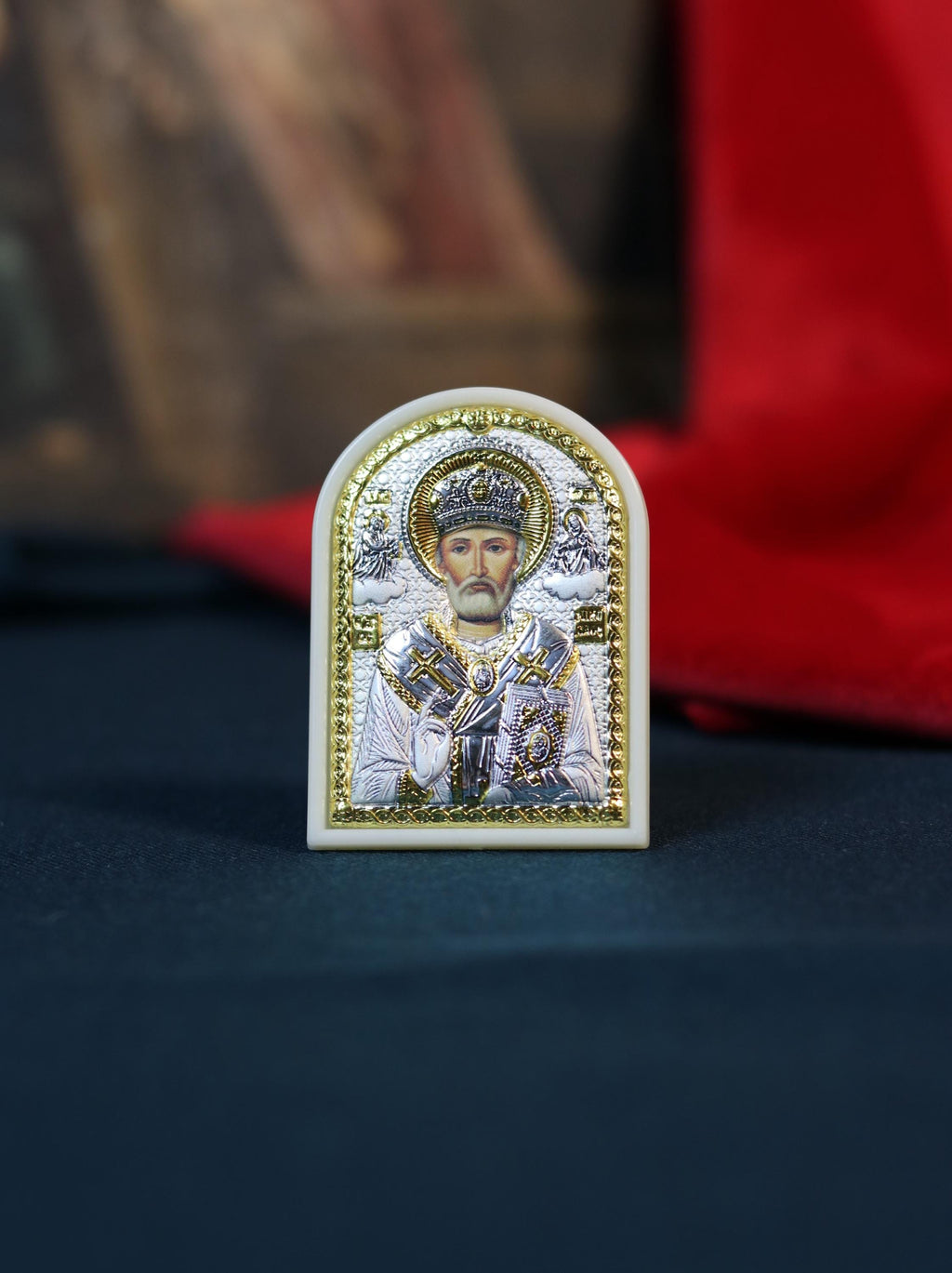 Orthodox icon of Nicholas the Wonderworker, silver icon, Orthodox silver icon, Orthodox icon, Religious icon, Christian icon, Greek icon