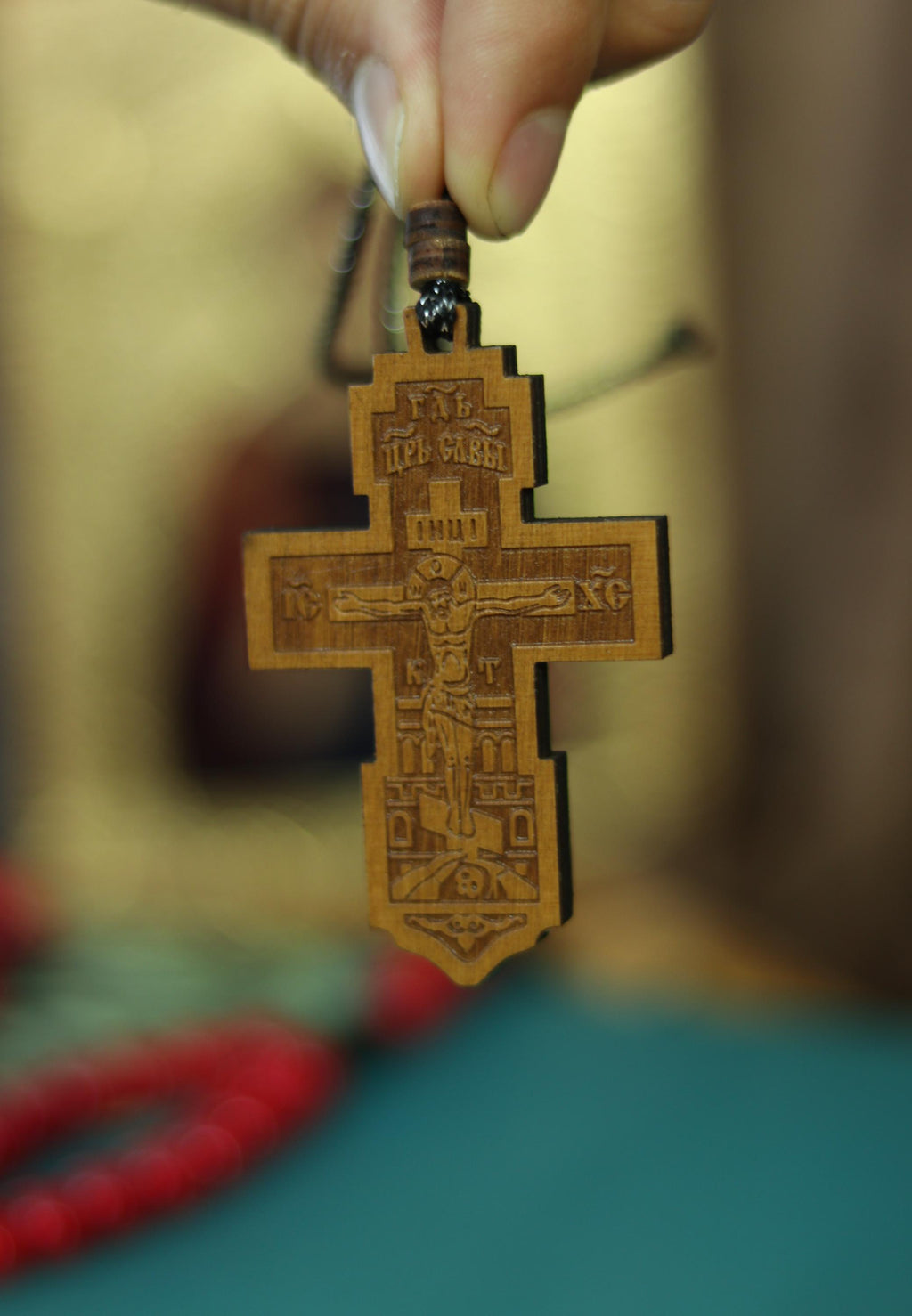 Wooden Car Cross Pendant, Orthodox Car Cross, Jesus Christ Cross, Christian Pendant, Wooden Crucifix, Orthodox Church Gift