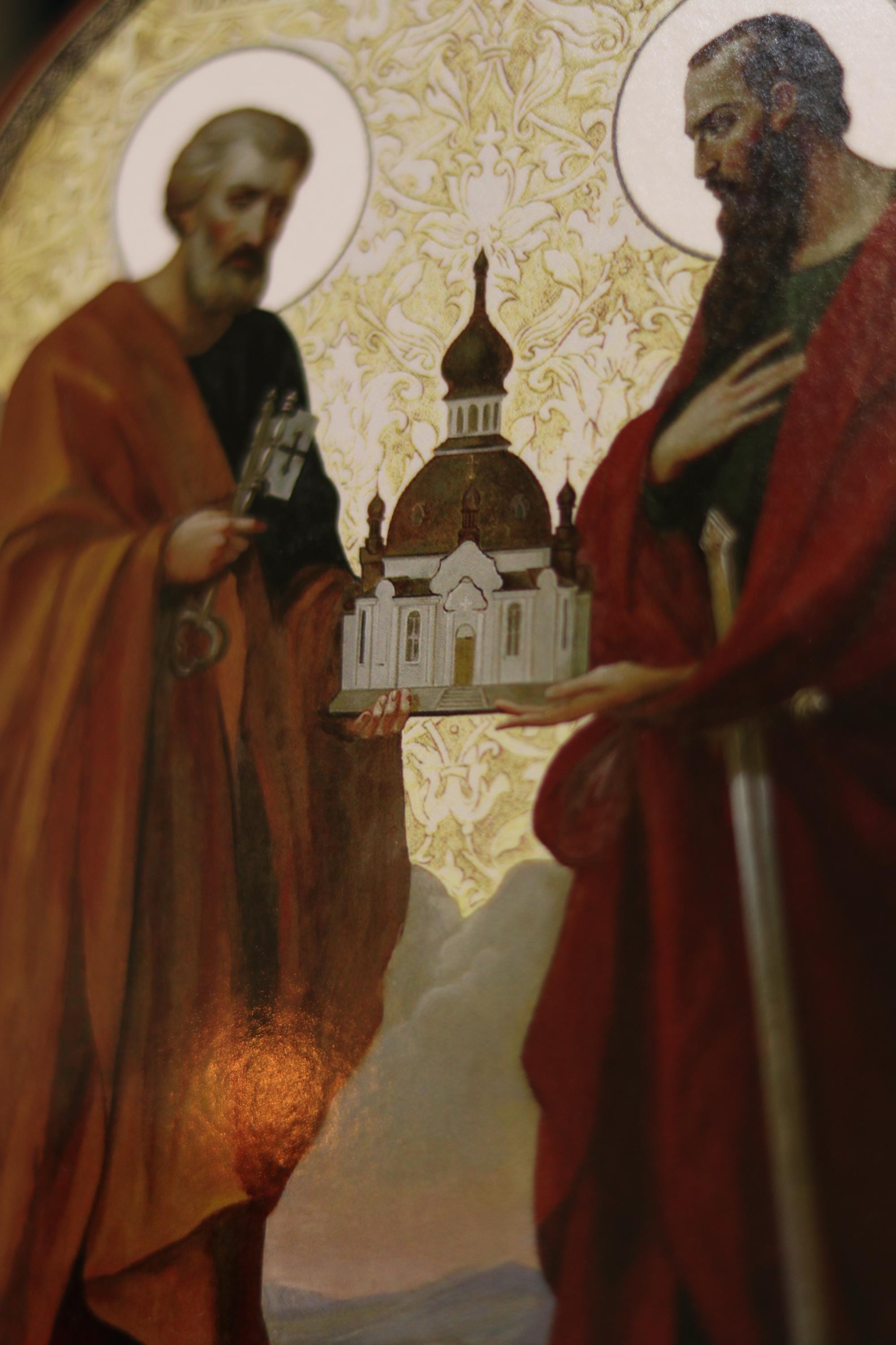 Sts. Peter and Paul Wooden Icon Orthodox Religious Plaque 6.3x4.3in
