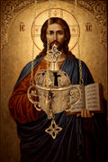Brass Hanging Vigil Lamp Nickel Plated Orthodox Lamp 6.7in Church Decor