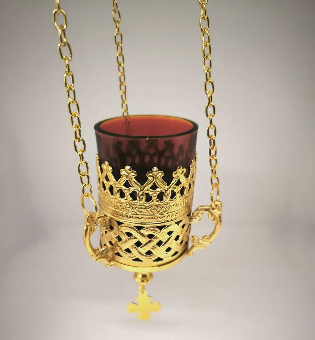 Hanging Vigil Oil Lamp, Orthodox Lampada, Byzantine Church Lamp, Prayer Corner Decor, Religious Decor