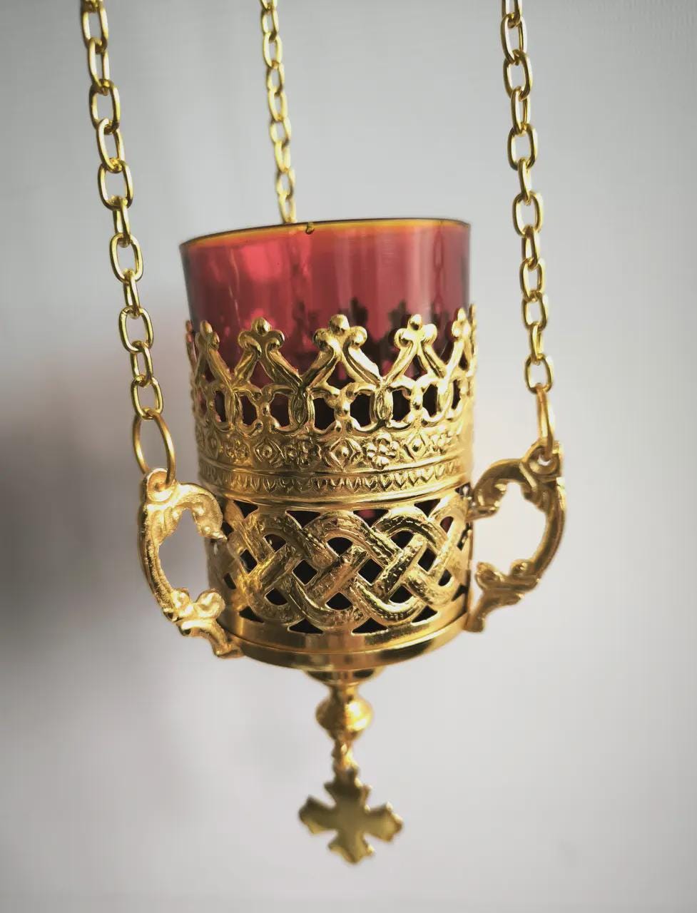 Hanging Vigil Oil Lamp, Orthodox Lampada, Byzantine Church Lamp, Prayer Corner Decor, Religious Decor
