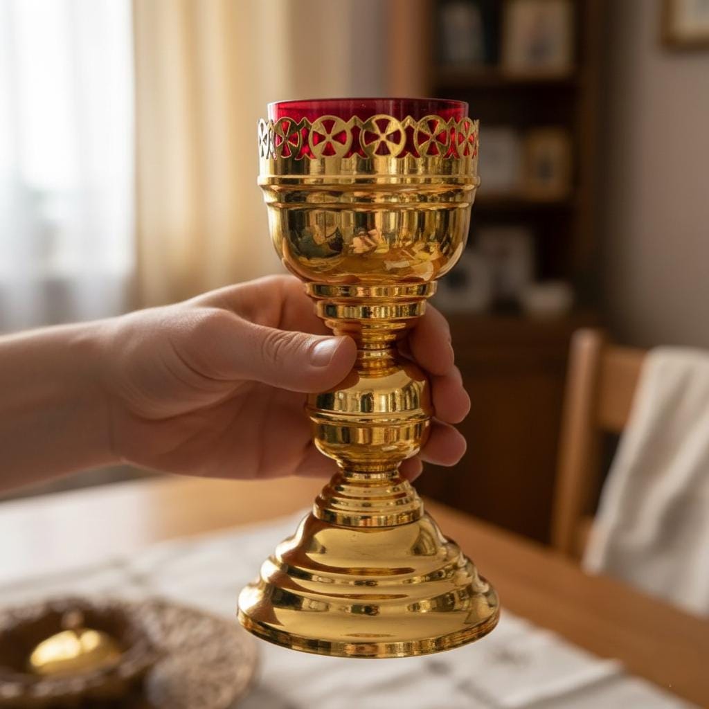 Large Tabletop Icon Lamp 3.15×7.09 in, Orthodox Lamp, Oil Lamp, Icon Lamp, Prayer Light