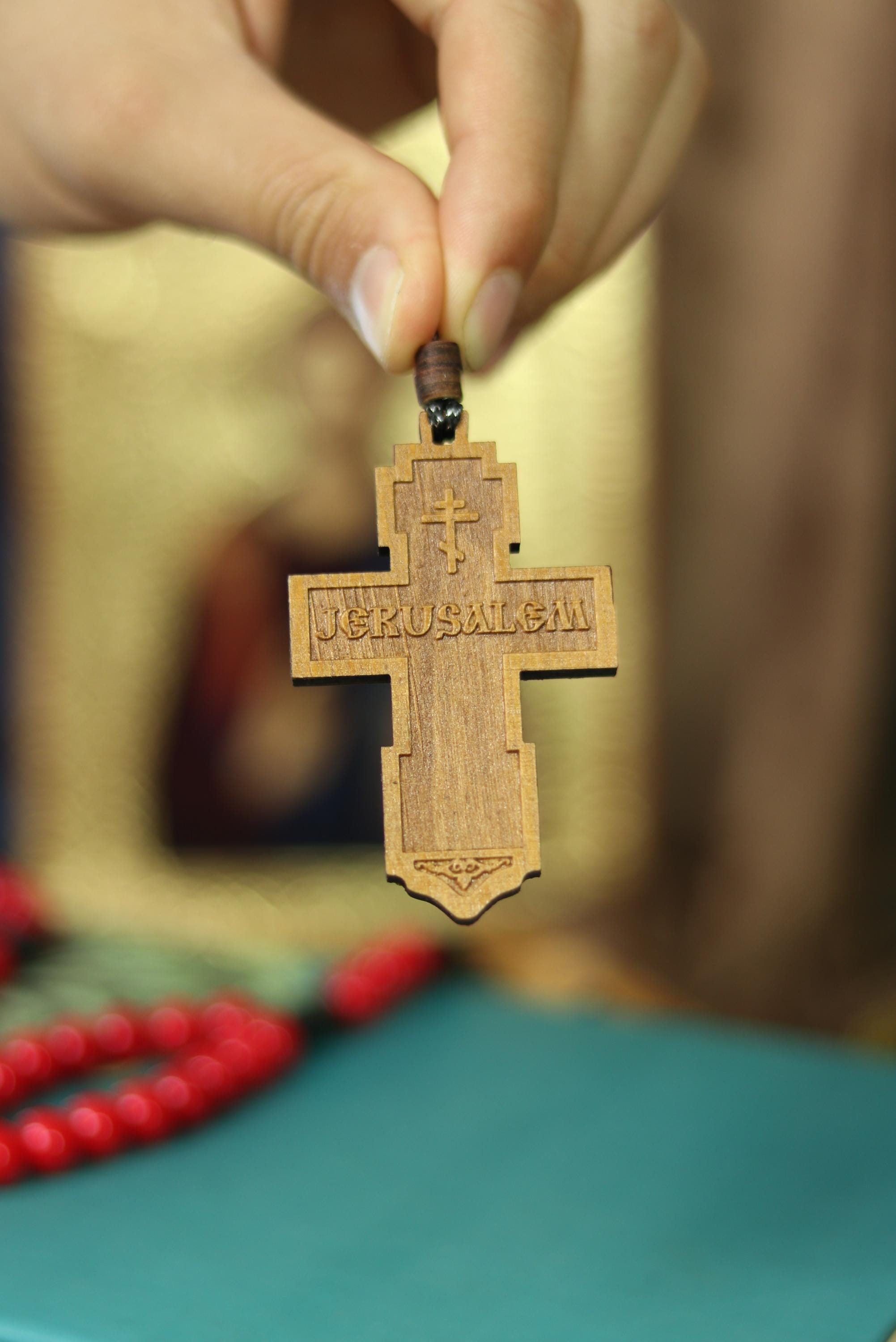 Wooden Car Cross Pendant, Orthodox Car Cross, Jesus Christ Cross, Christian Pendant, Wooden Crucifix, Orthodox Church Gift