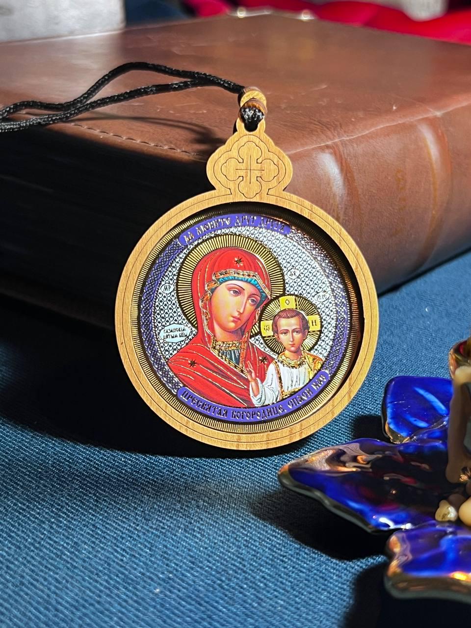 Pendant cross with icon in car | Wooden pendant in car | Cross in car | Pendant with icons | Pendant | Wooden cross | Tassel pendant | Cross