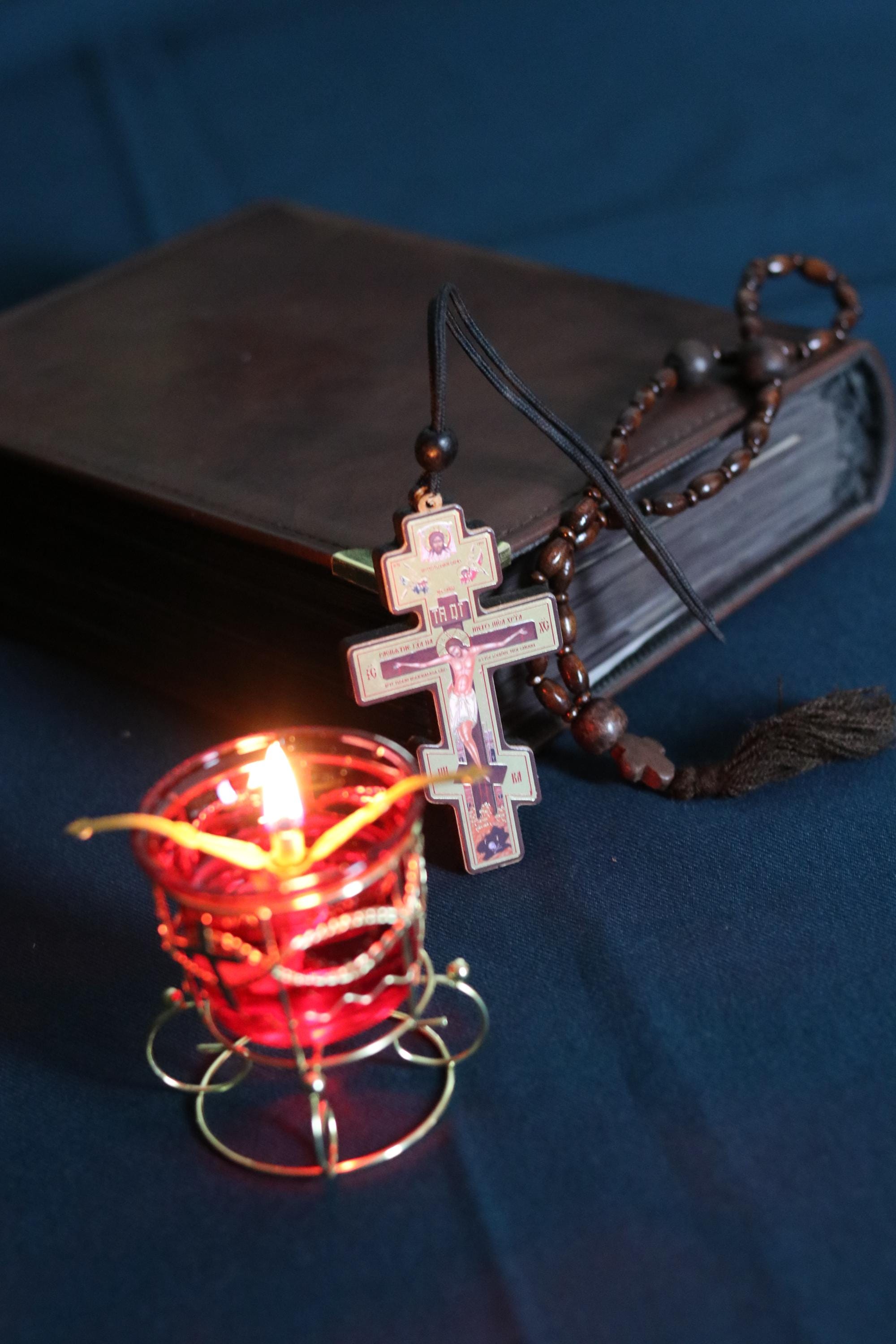 Wooden Orthodox Cross 3.5in, Crucifix Pendant, Jesus Christ Cross, Christian Necklace