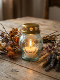 Memorial Glass Candle Lamp Set | Lamp + 8-Hour Candle | Orthodox Memorial Light