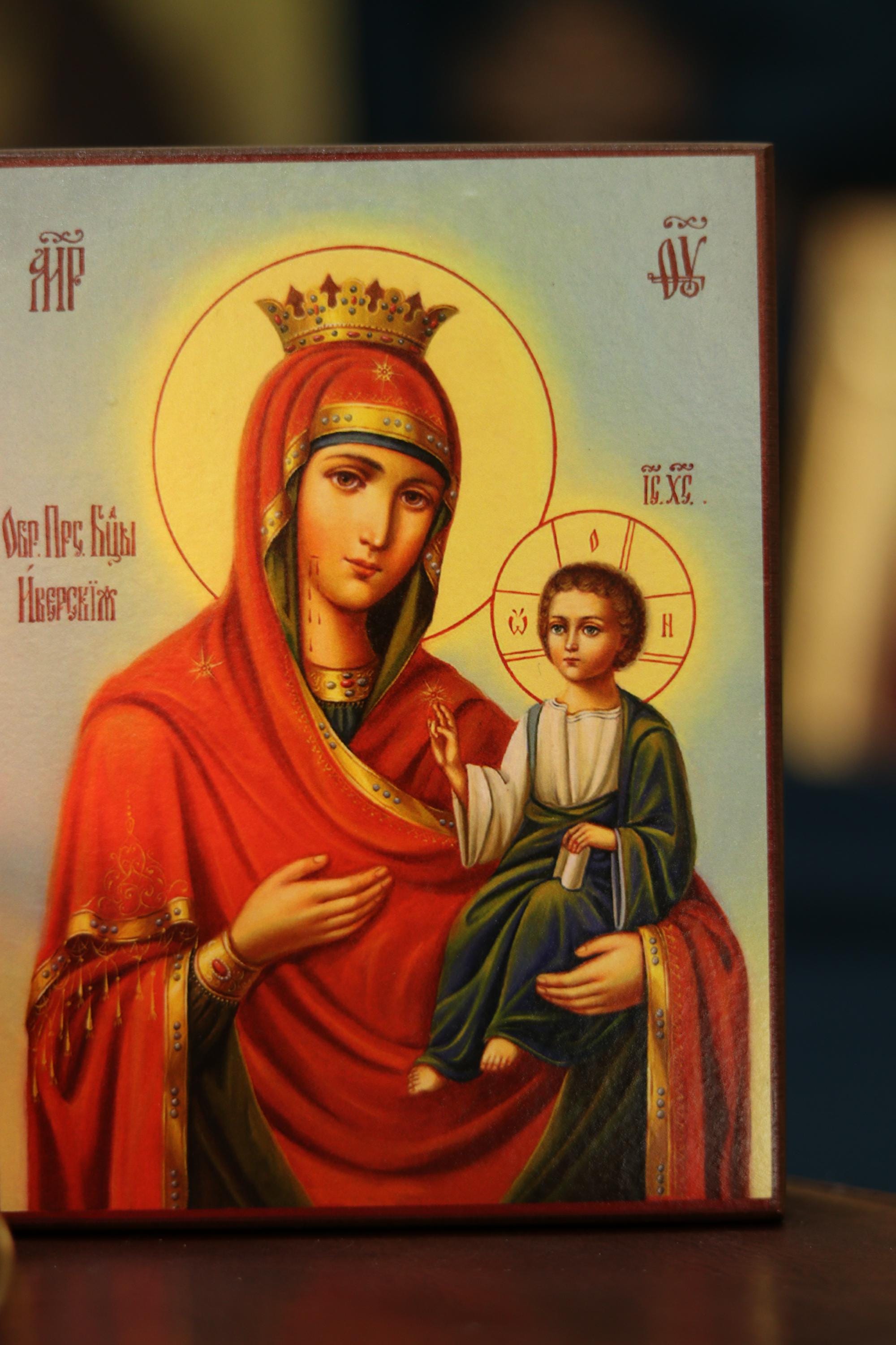 Wooden Icon Orthodox Icon, Virgin Mary Kazan, Ash Veneer Religious Decor ()
