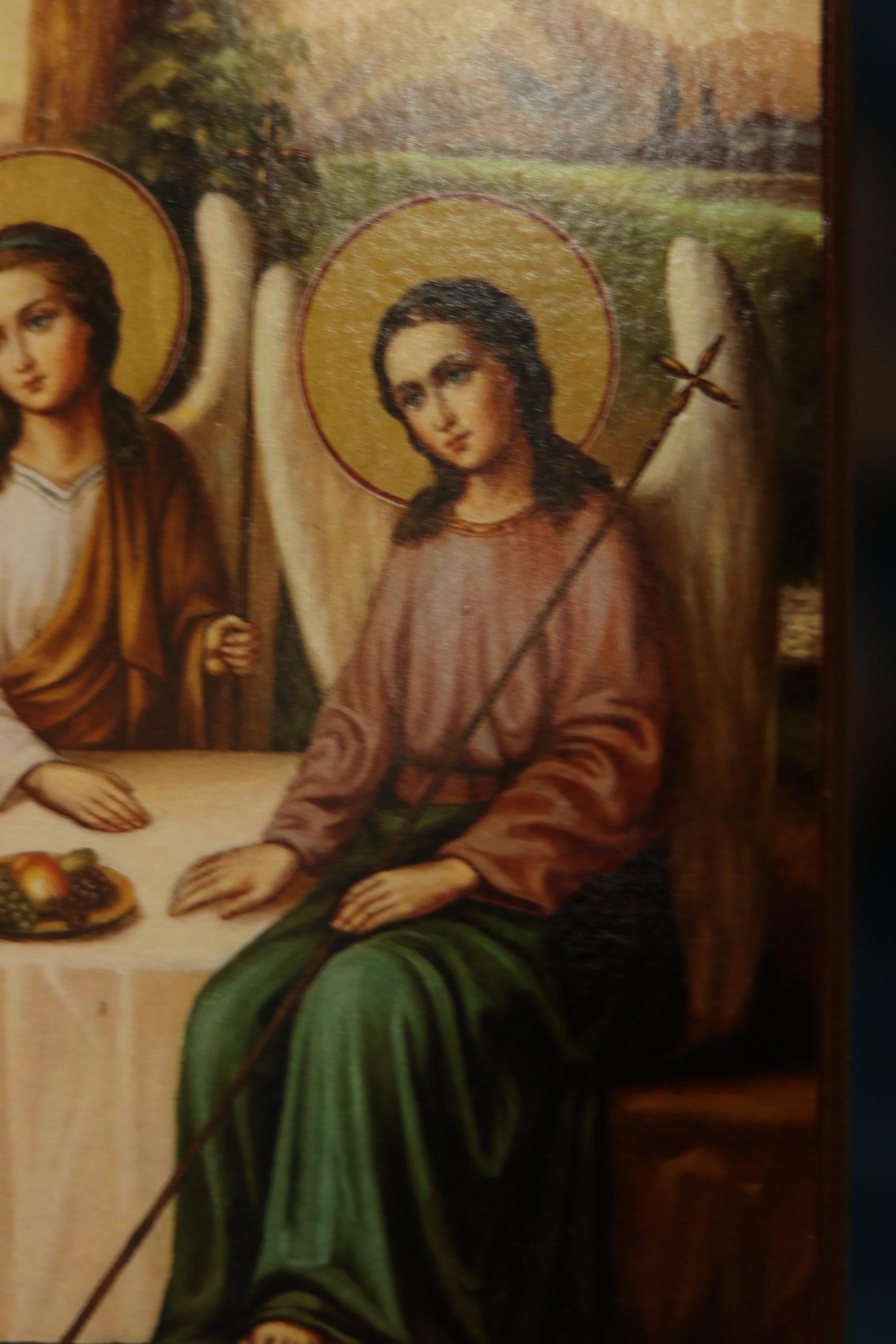 Holy Trinity Wooden Icon Orthodox Religious Wall Art 6.3x4.7 in