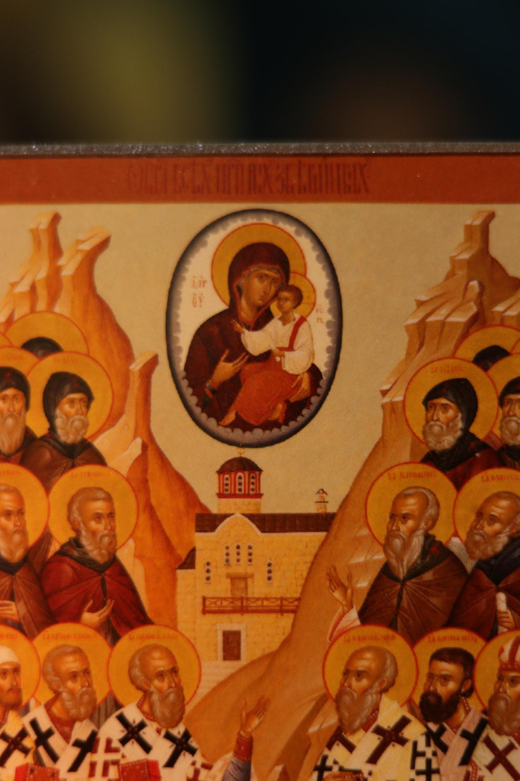 Orthodox Wooden Icon ches Icon, Synaxis of Zverynets Monks
