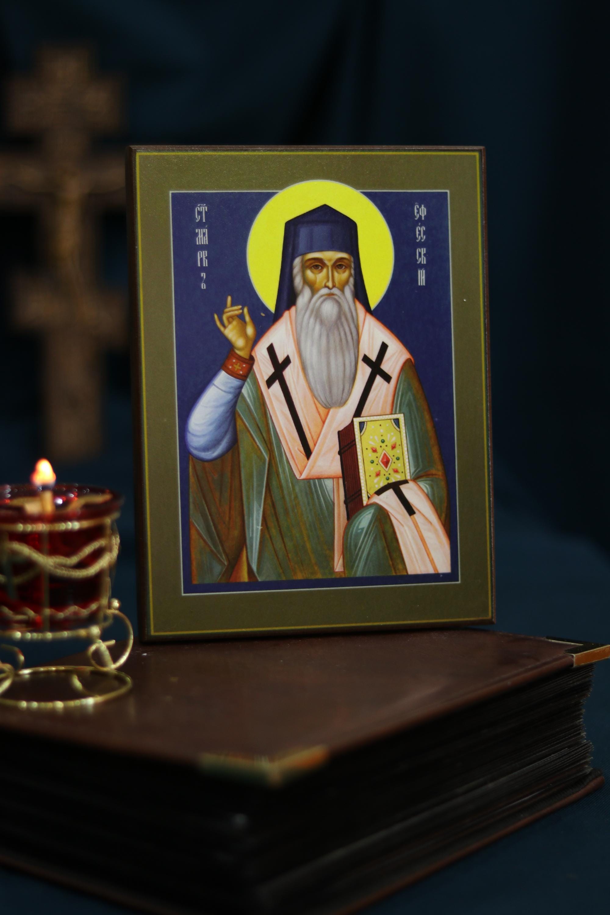 Saint Mark of Ephesus Orthodox Wooden Icon Christian Prayer