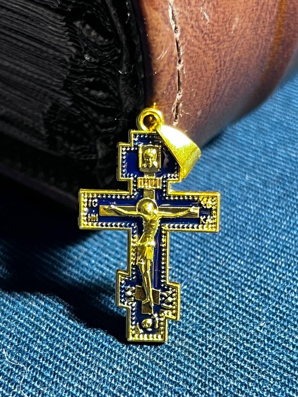 Orthodox Cross Necklace, Large Jesus cross pendant with Jesus Christ, Christian Cross Pendant, Crucifix necklace.